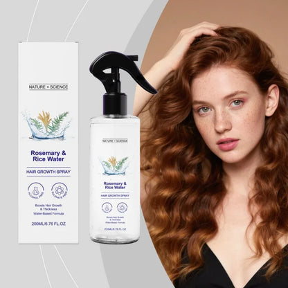 200Ml Rosemary & Rice Water Hair Growth Spray Leave-In Nourishing Spray for Dry Frizzy Hair Smooth Shiny Hydrated Voluminous
