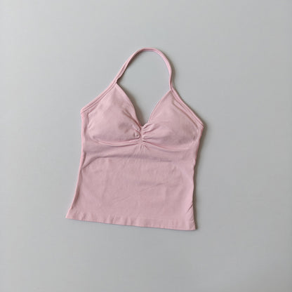 Seamless Halter-Neck Sports Fitness Slim-Fit Yoga Tank Top for Women