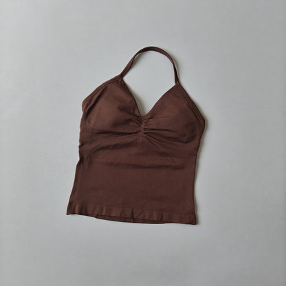 Seamless Halter-Neck Sports Fitness Slim-Fit Yoga Tank Top for Women