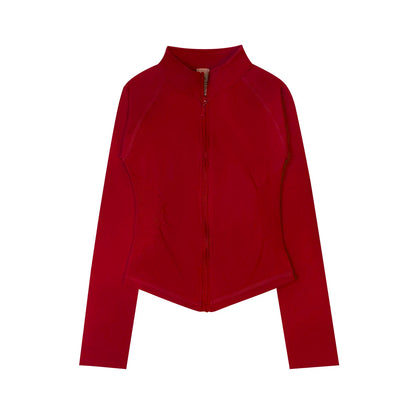 Zippy Jacket Women Running Long Sleeves Gym Tops Full Zipper Seamless Workout Activewear Sports Pilates Yoga Coats