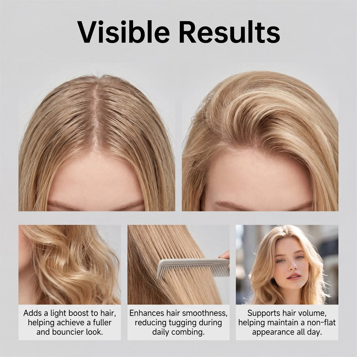 Rosemary Rice Water Hair Spray Volumizing Smoothing Leave-In Conditioner for Fine Flat Hair Oil Control Refreshing Scalp Care