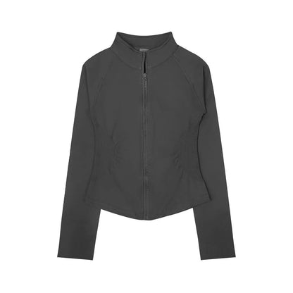 Zippy Jacket Women Running Long Sleeves Gym Tops Full Zipper Seamless Workout Activewear Sports Pilates Yoga Coats