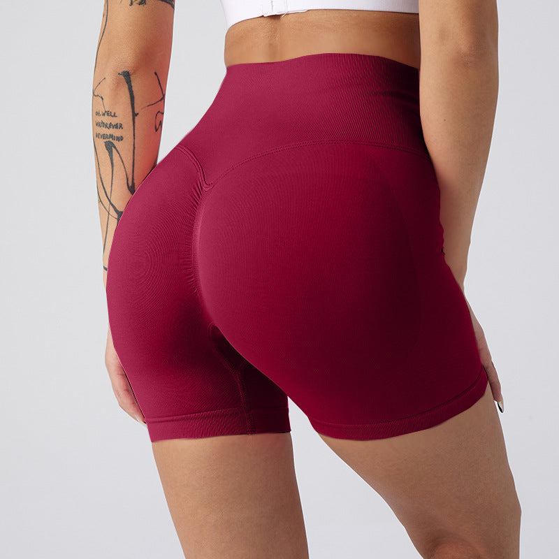 Women'S Sports Belly Contracting Cycling Tights Peach Hip Yoga Shorts