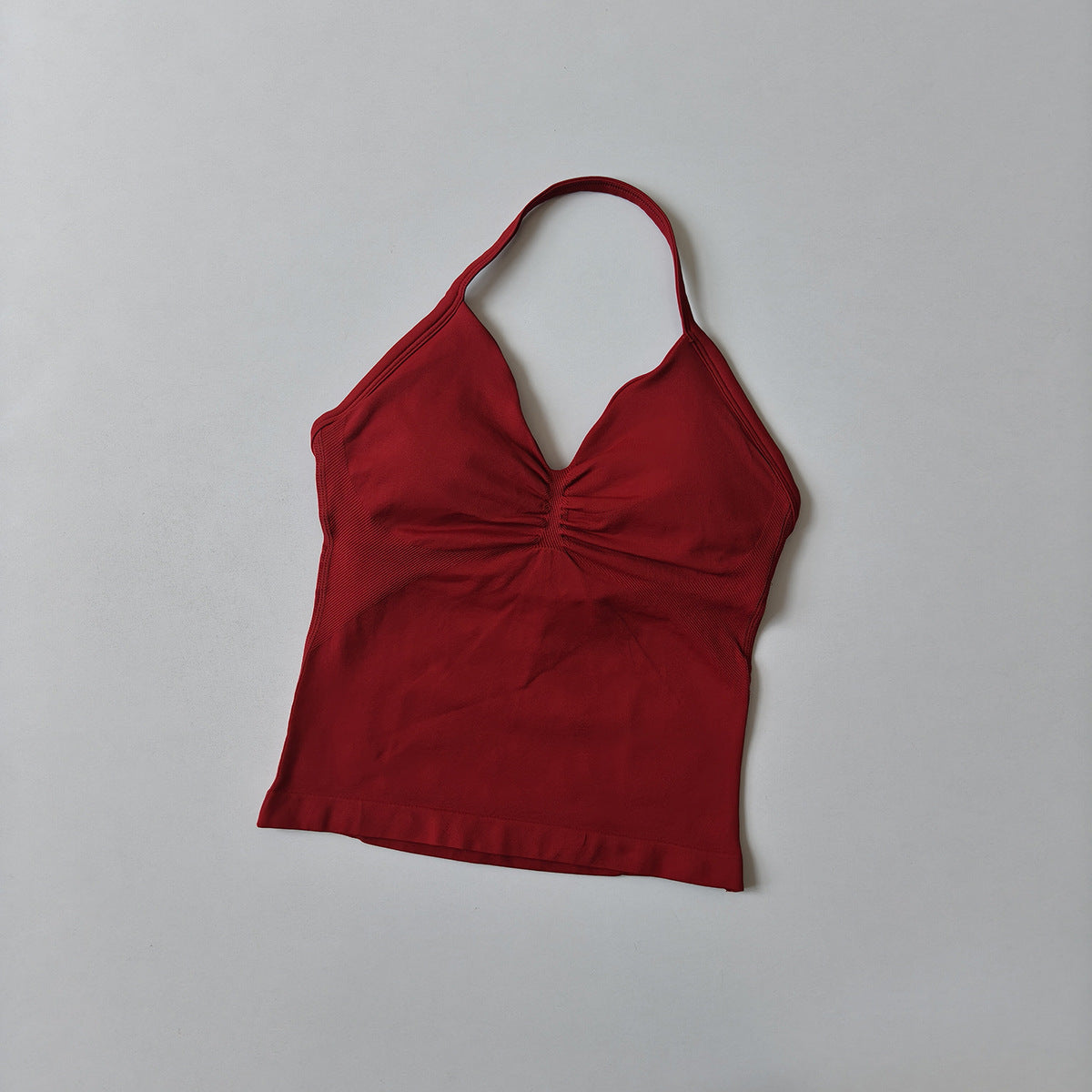 Seamless Halter-Neck Sports Fitness Slim-Fit Yoga Tank Top for Women
