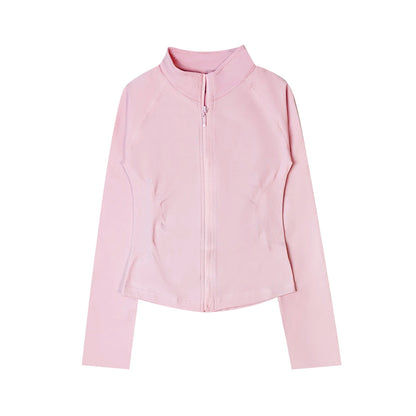 Zippy Jacket Women Running Long Sleeves Gym Tops Full Zipper Seamless Workout Activewear Sports Pilates Yoga Coats