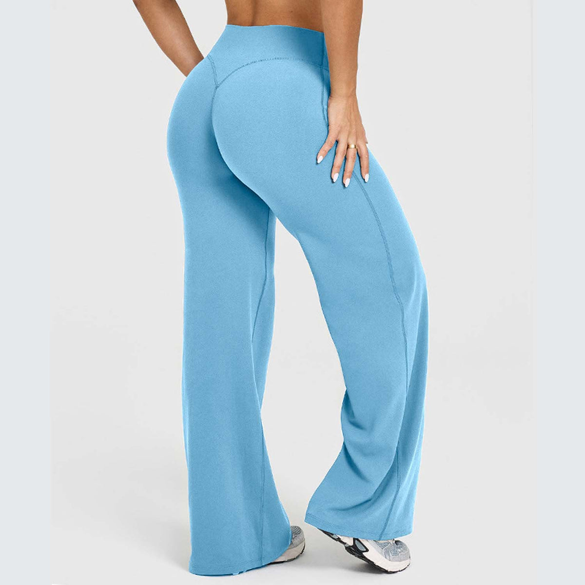 Softmotion Straight Leg Bottoms Women'S Mid-Waist Yoga Pants GYM Leggings Naked Feel Pilates Running Sports Trousers
