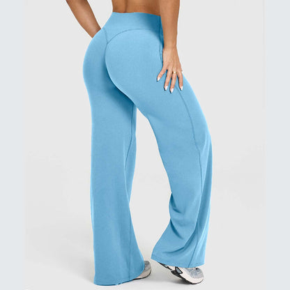 Softmotion Straight Leg Bottoms Women'S Mid-Waist Yoga Pants GYM Leggings Naked Feel Pilates Running Sports Trousers