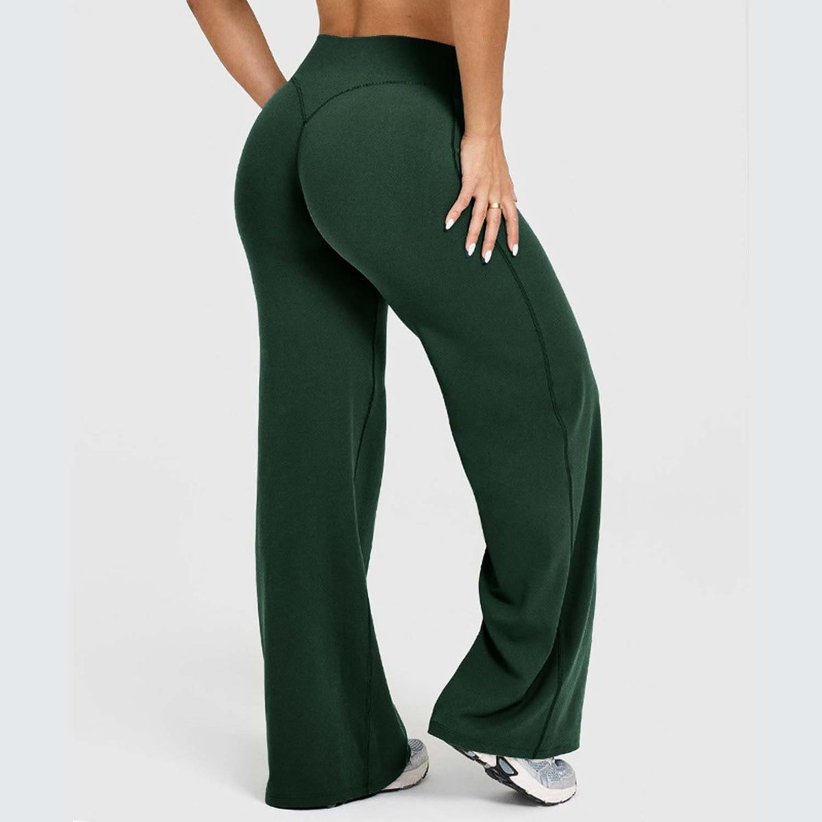 Softmotion Straight Leg Bottoms Women'S Mid-Waist Yoga Pants GYM Leggings Naked Feel Pilates Running Sports Trousers