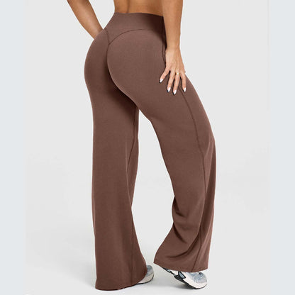 Softmotion Straight Leg Bottoms Women'S Mid-Waist Yoga Pants GYM Leggings Naked Feel Pilates Running Sports Trousers