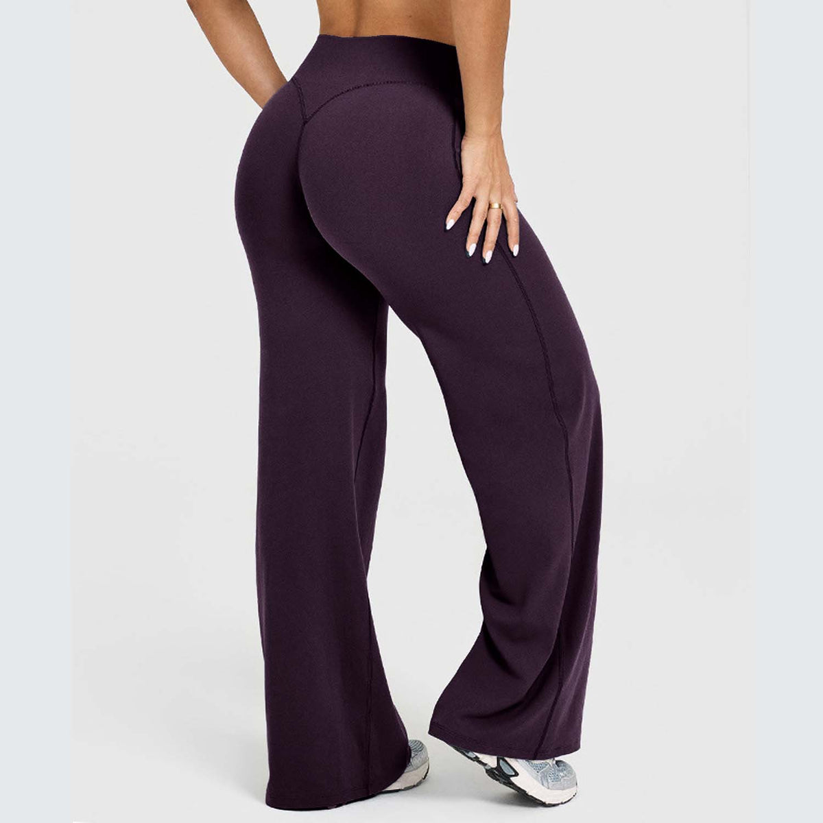 Softmotion Straight Leg Bottoms Women'S Mid-Waist Yoga Pants GYM Leggings Naked Feel Pilates Running Sports Trousers