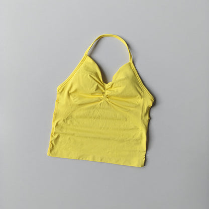Seamless Halter-Neck Sports Fitness Slim-Fit Yoga Tank Top for Women