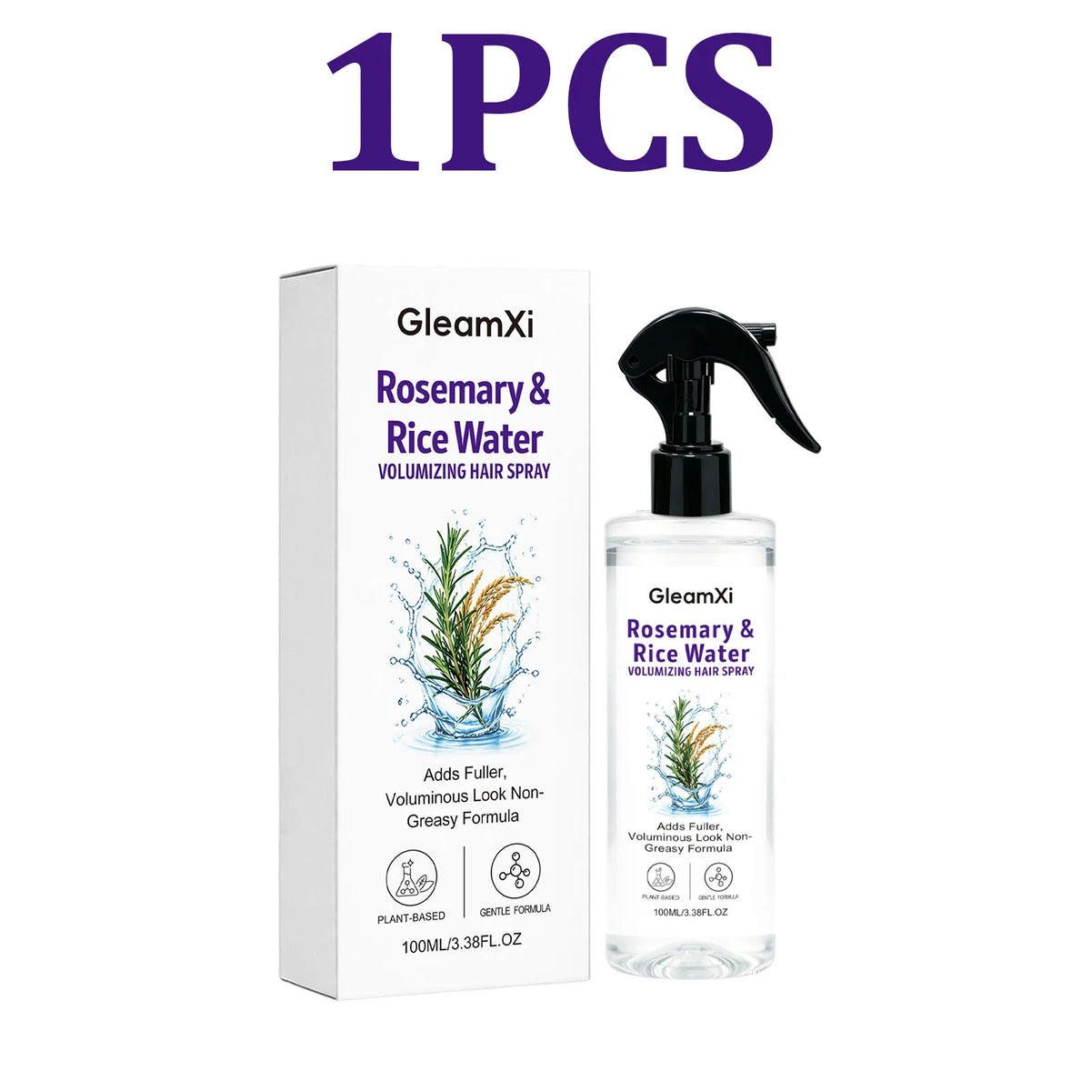Rosemary Rice Water Hair Spray Volumizing Smoothing Leave-In Conditioner for Fine Flat Hair Oil Control Refreshing Scalp Care
