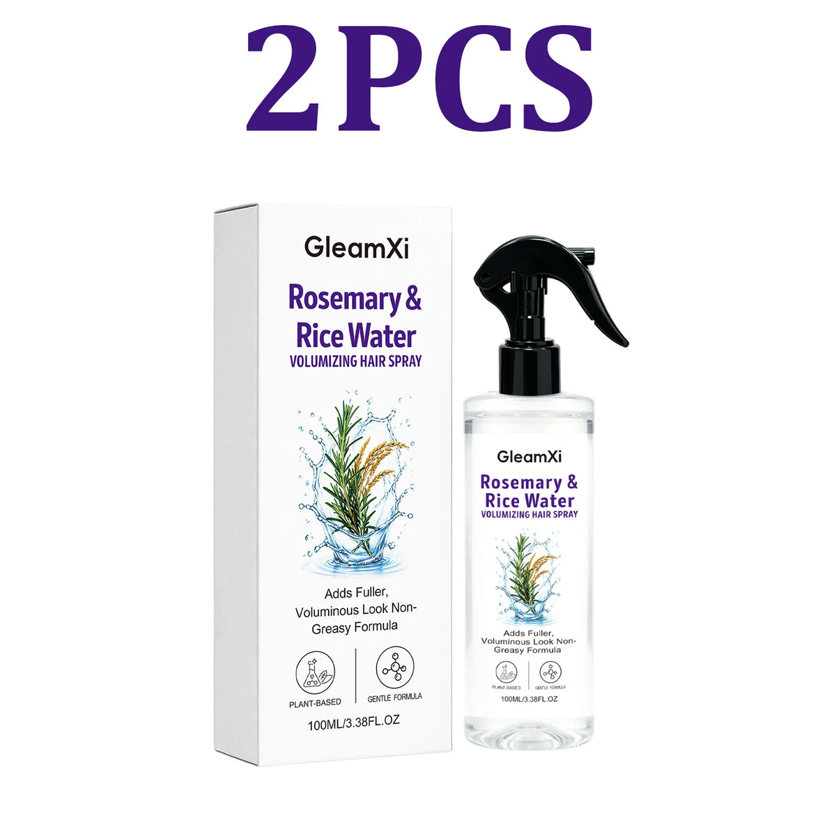 Rosemary Rice Water Hair Spray Volumizing Smoothing Leave-In Conditioner for Fine Flat Hair Oil Control Refreshing Scalp Care