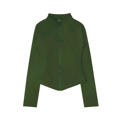 Zippy Jacket Women Running Long Sleeves Gym Tops Full Zipper Seamless Workout Activewear Sports Pilates Yoga Coats